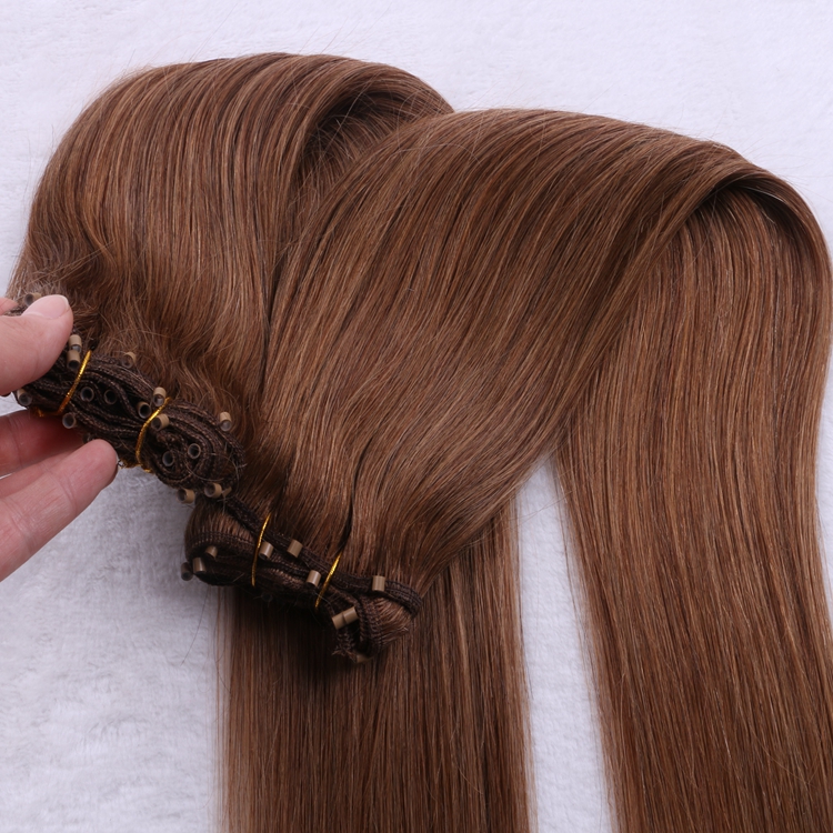 18″ Silky Straight Micro Bead Ez Weft Hair Extensions Chestnut Brown 6 Blessing Hair And Beauty 